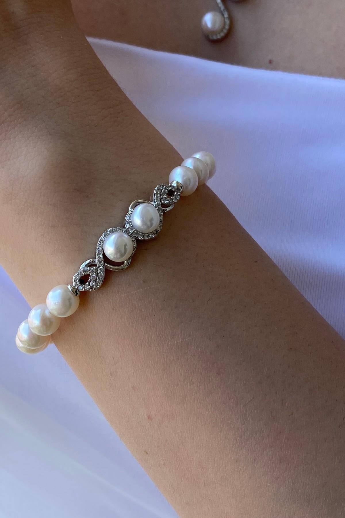 Zirkon Taşlı Suyolu Doğal İnci Bileklik | | Birinci1926