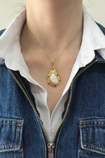 Kırmızı Mineli Doğal Barok İnci Kolye | | Birinci1926