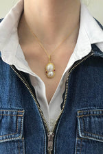 Kırmızı Mineli Doğal Barok İnci Kolye | | Birinci1926