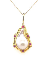 Kırmızı Mineli Doğal Barok İnci Kolye | | Birinci1926