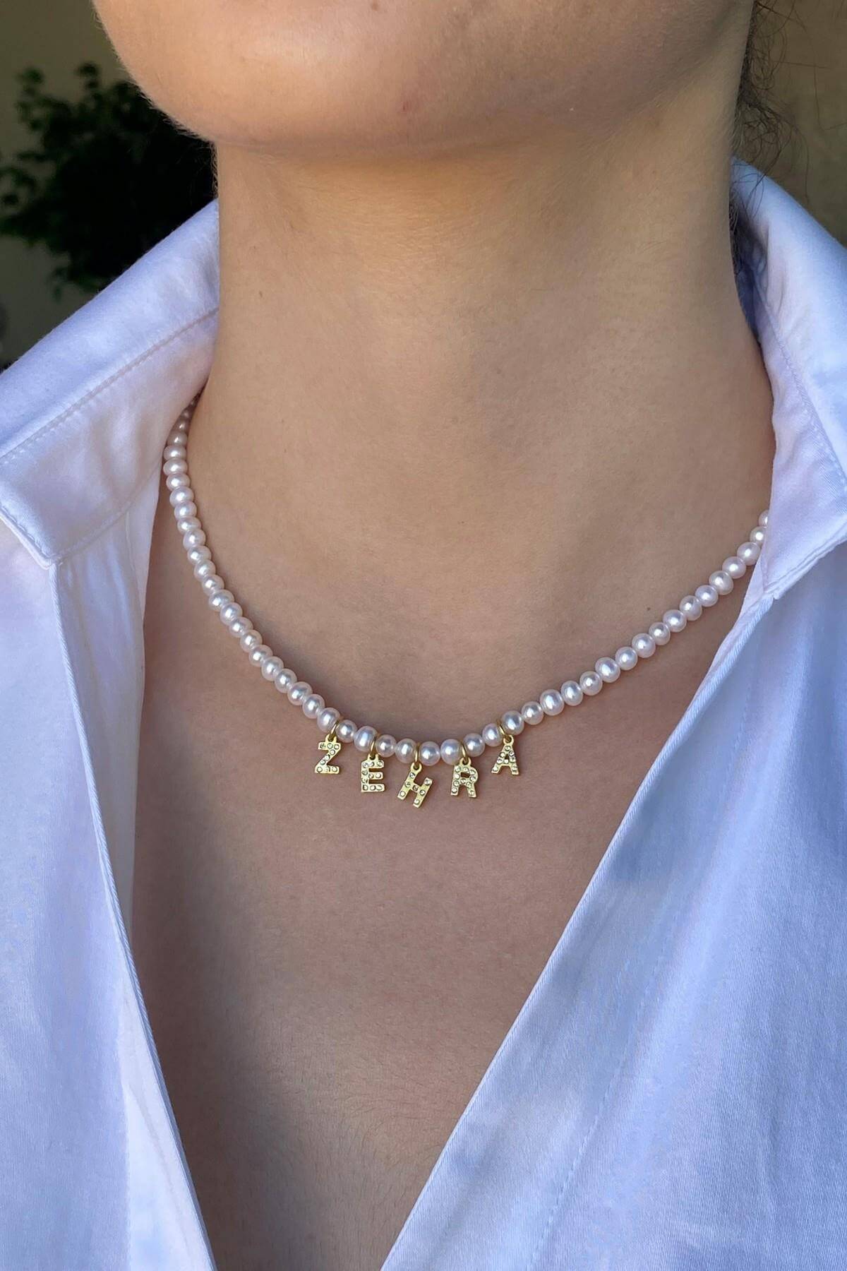 Kişiye Özel İsimli Doğal Tatlı Su İncisi Kolye | | Birinci1926