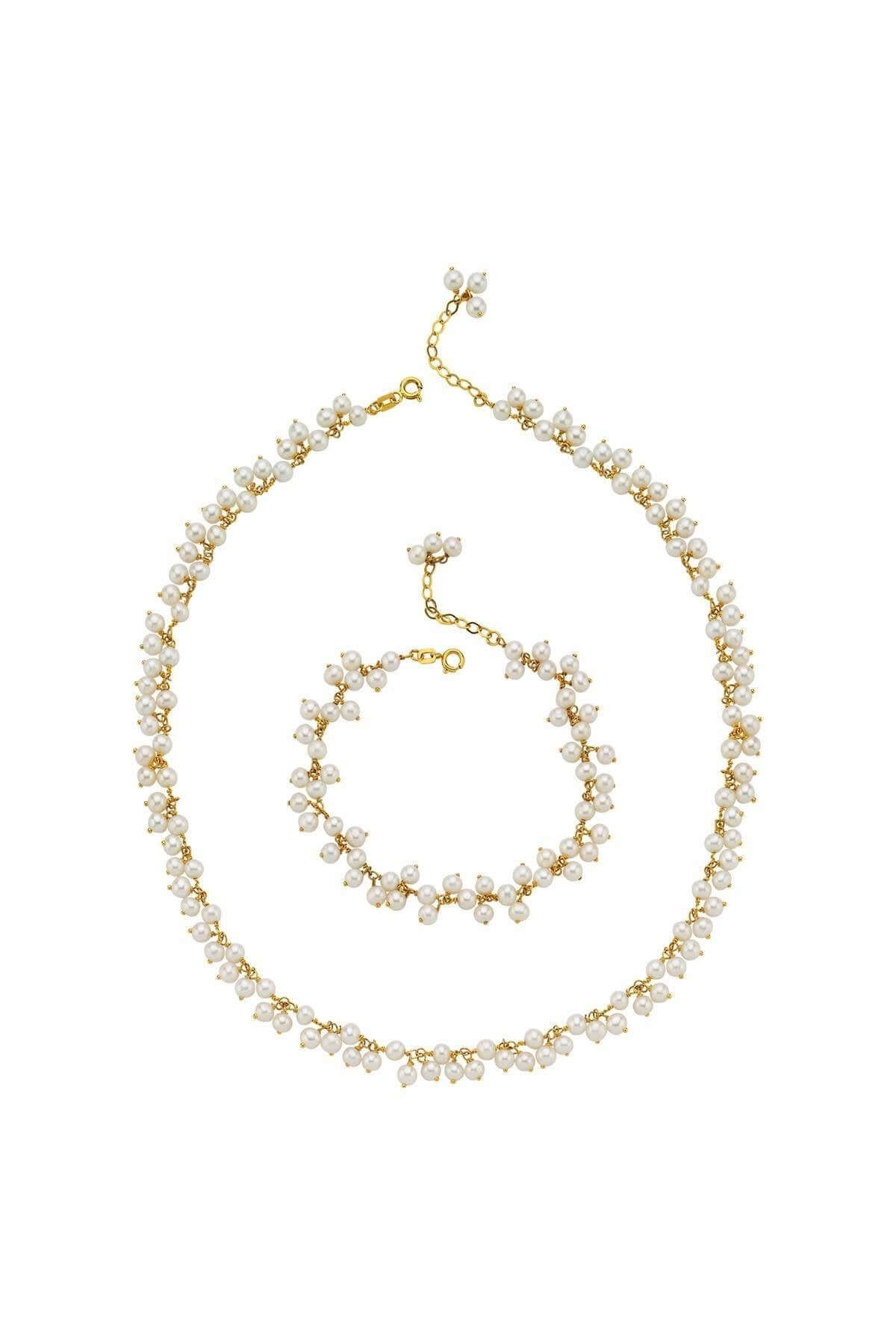 Sallantılı Doğal Kültür İncisi Kolye Bileklik İkili Set | | Birinci1926