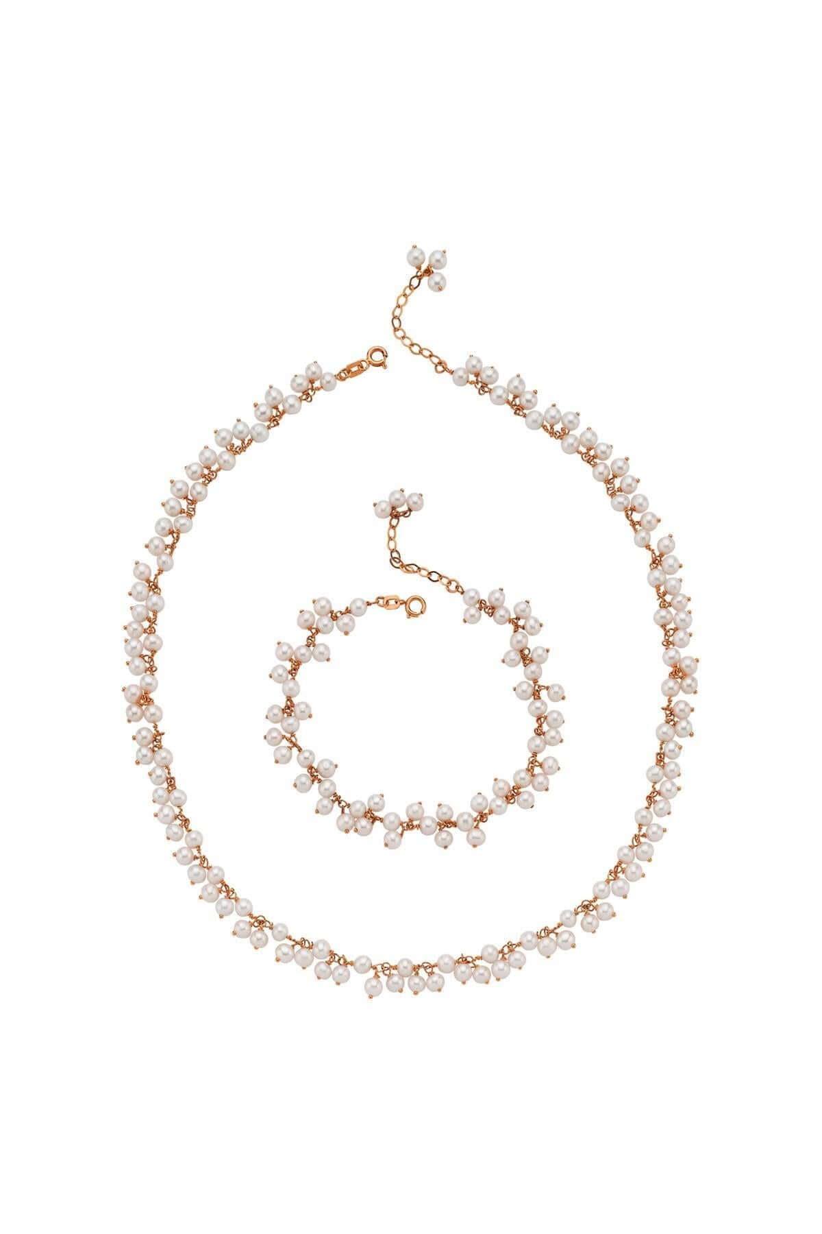 Sallantılı Doğal Kültür İncisi Kolye Bileklik İkili Set | | Birinci1926