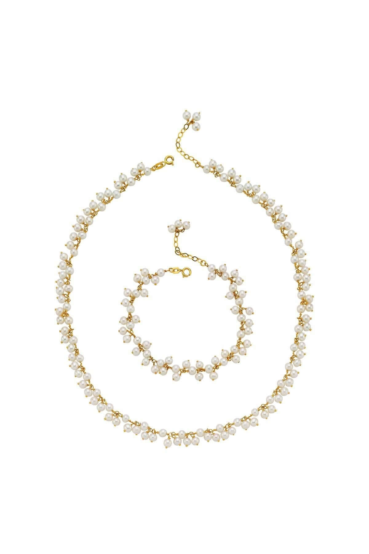 Sallantılı Doğal Kültür İncisi Kolye Bileklik İkili Set | | Birinci1926