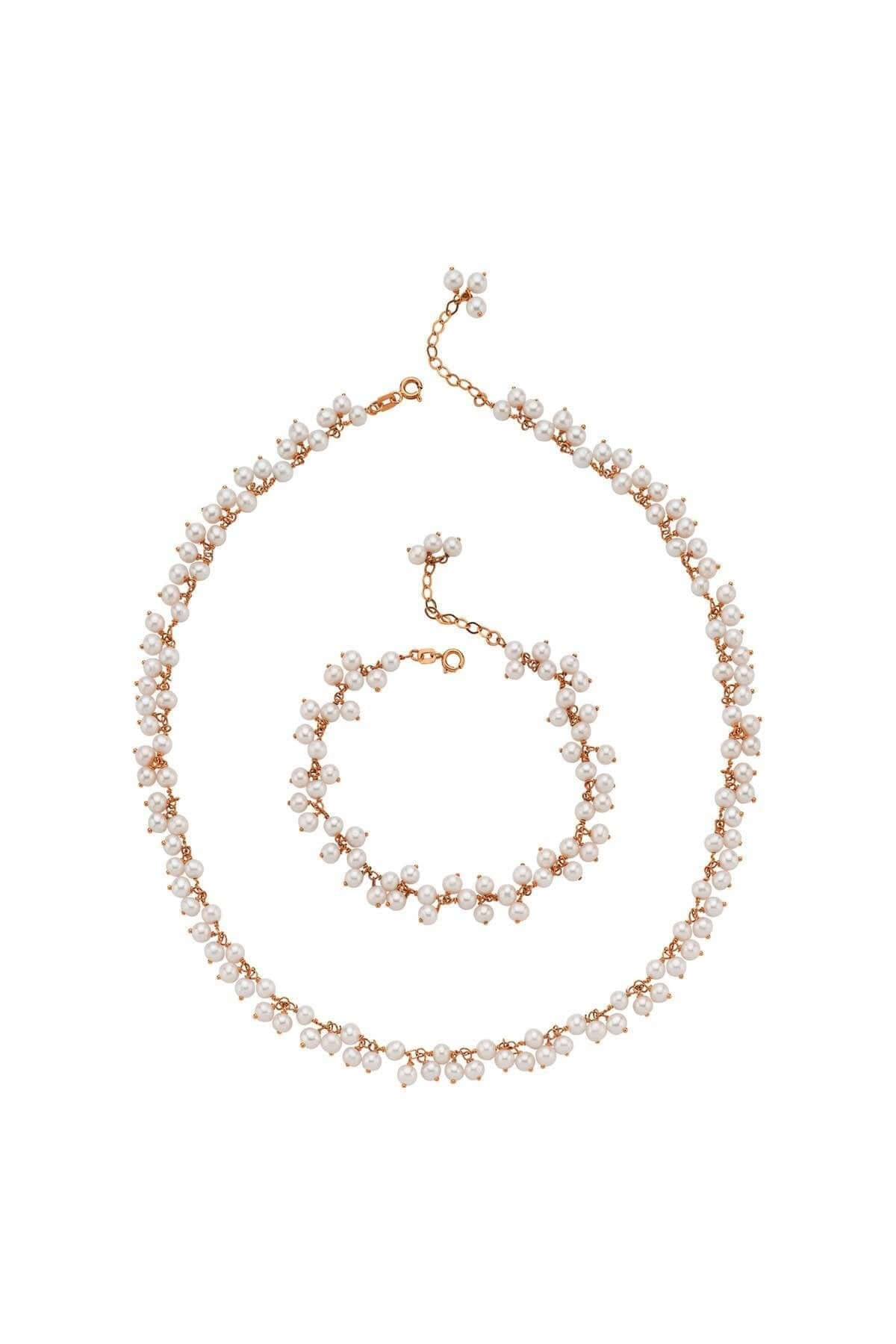 Sallantılı Doğal Kültür İncisi Kolye Bileklik İkili Set | | Birinci1926