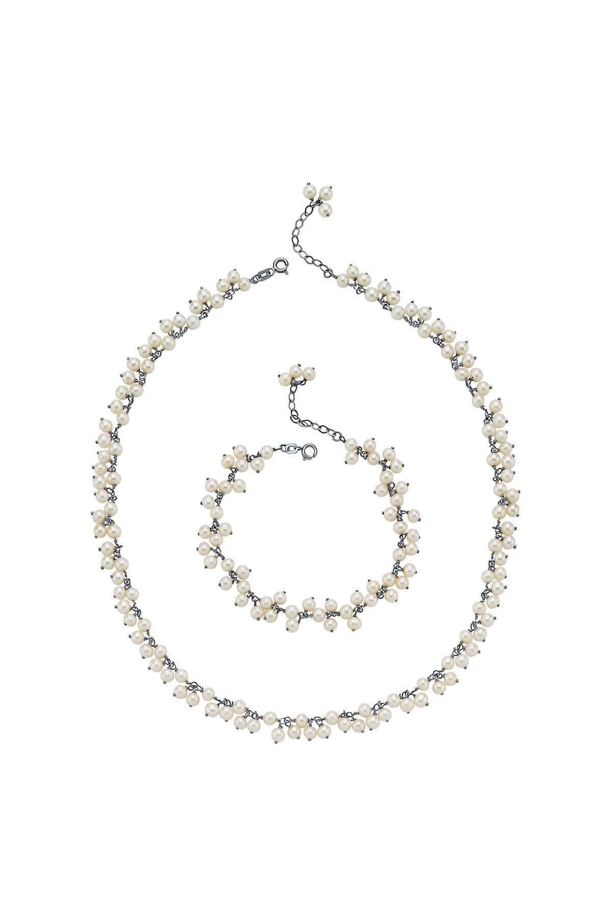 Sallantılı Doğal Kültür İncisi Kolye Bileklik İkili Set | | Birinci1926