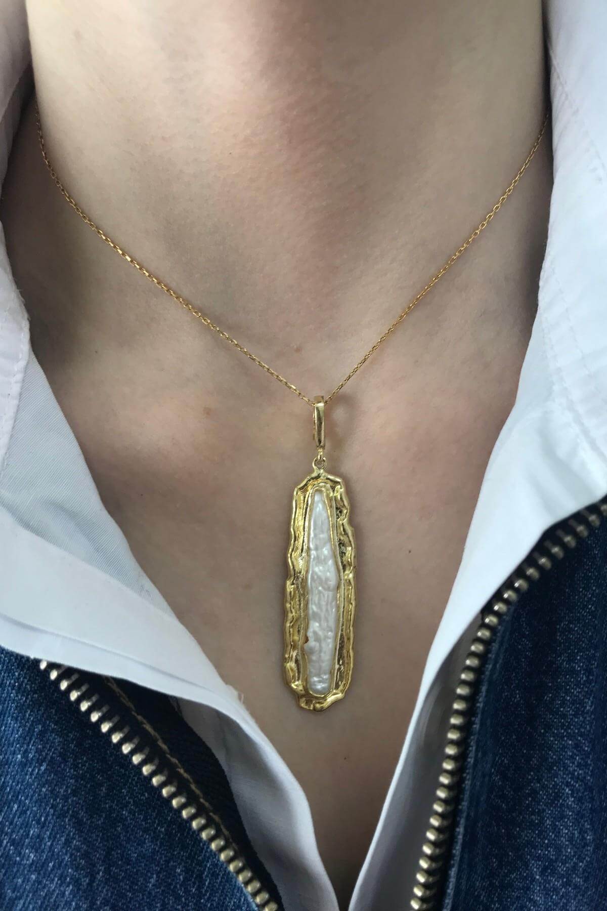 Uzun Doğal Barok İnci Kolye | | Birinci1926