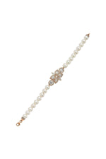 Yaprak Tasarımlı Zirkon Taşlı Doğal İnci Bileklik | | Birinci1926