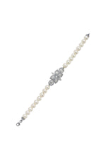 Yaprak Tasarımlı Zirkon Taşlı Doğal İnci Bileklik | | Birinci1926