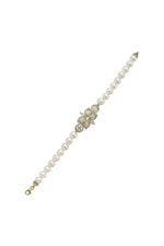 Yaprak Tasarımlı Zirkon Taşlı Doğal İnci Bileklik | | Birinci1926