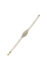 Yaprak Tasarımlı Zirkon Taşlı Doğal İnci Bileklik | | Birinci1926