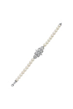 Yaprak Tasarımlı Zirkon Taşlı Doğal İnci Bileklik | | Birinci1926