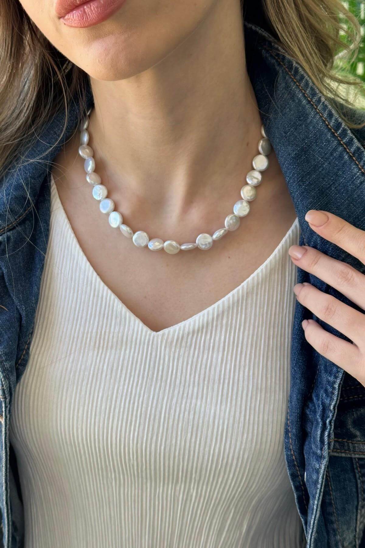 Yassı Doğal İnci Kolye | | Birinci1926