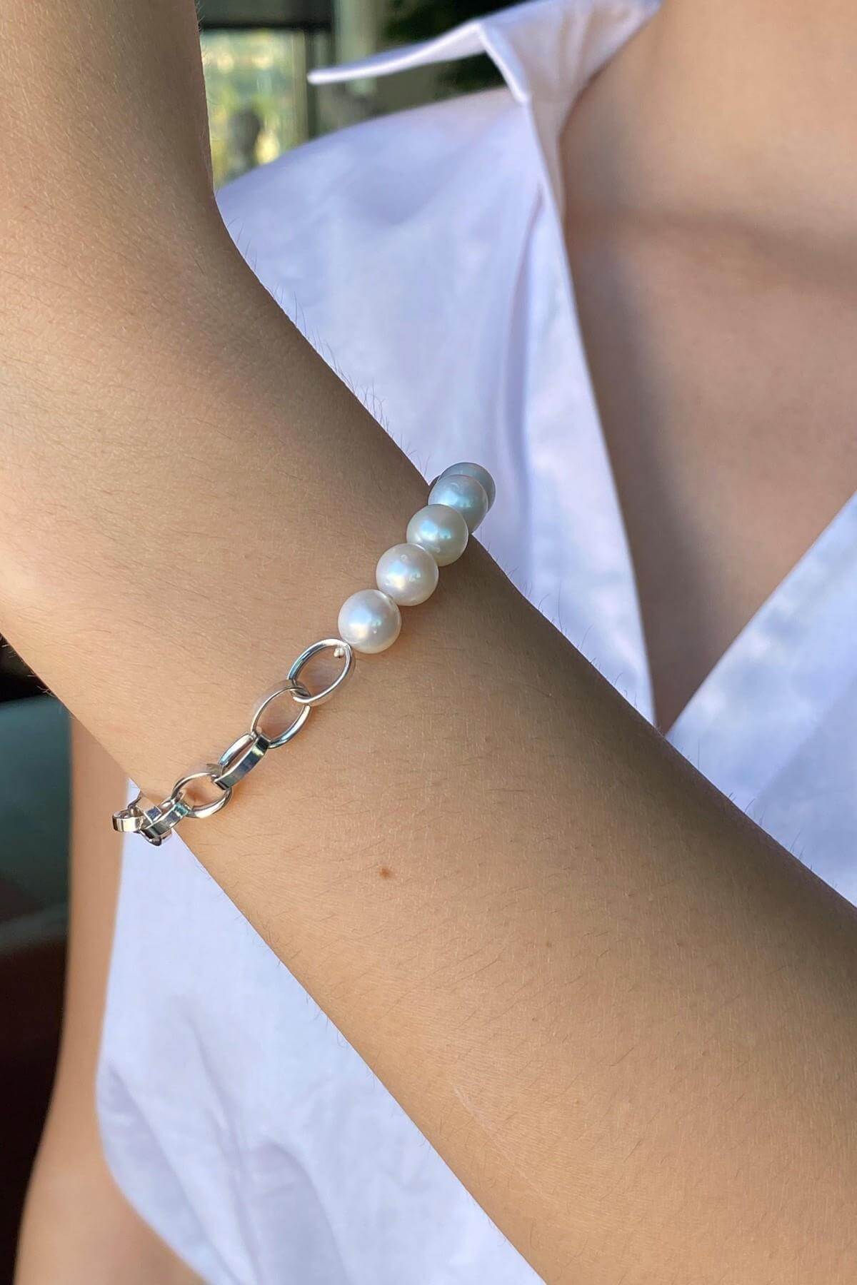 Zincirli Tatlı Su Doğal İncisi Bileklik | | Birinci1926