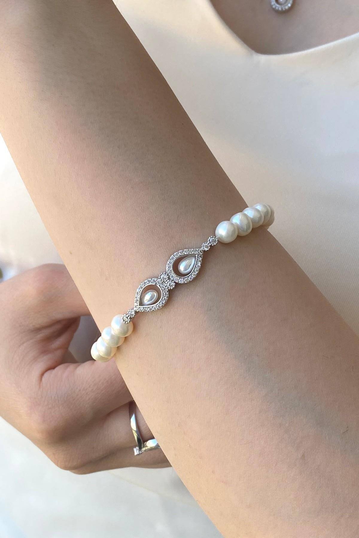 Zirkon Taşlı Doğal İncili Bileklik | | Birinci1926