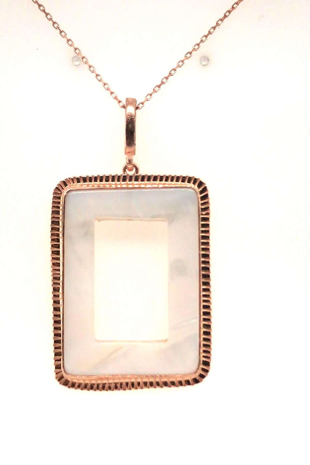 Beyaz Sedef Dikdörtgen Kolye | | Birinci1926