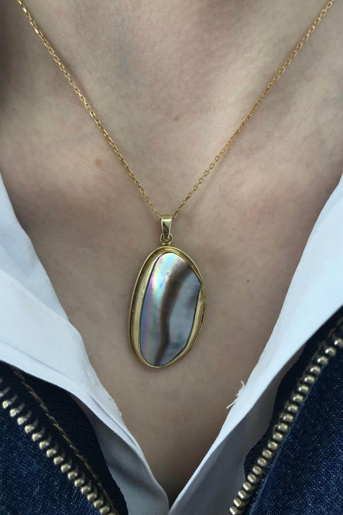 Oval Sedef Kolye | | Birinci1926
