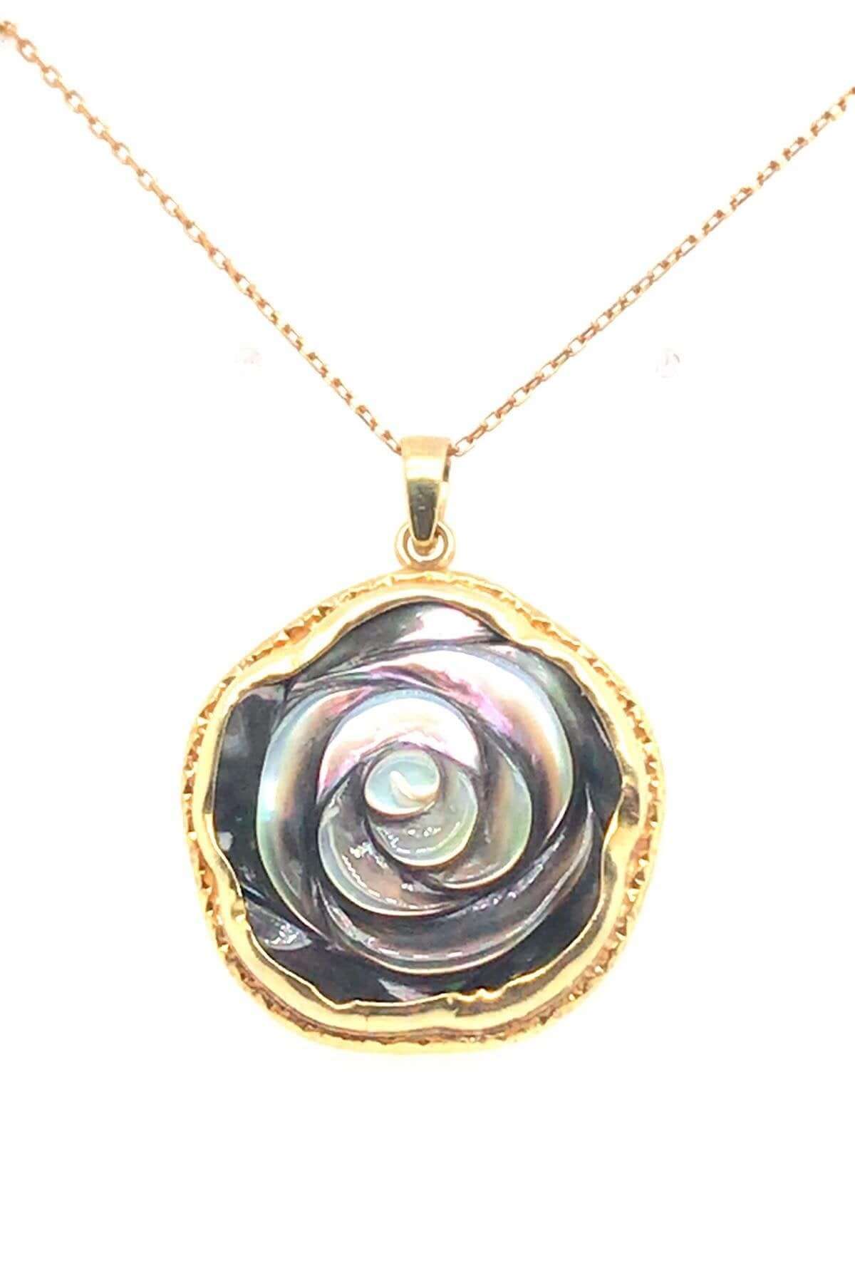 Multicolor Gül Desenli Sedef Kolye | | Birinci1926