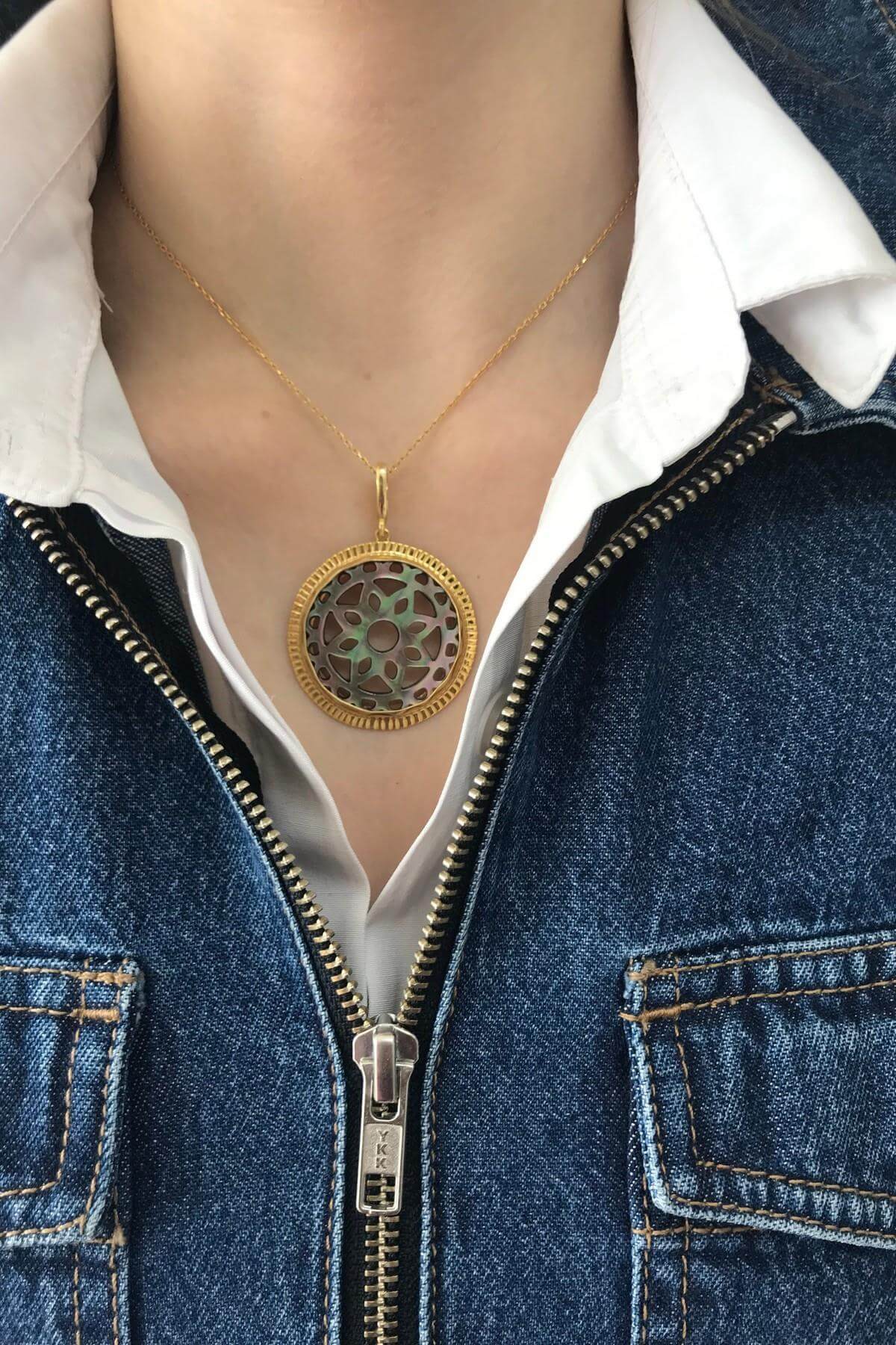 Doğal Sedef Taşlı Kolye | | Birinci1926