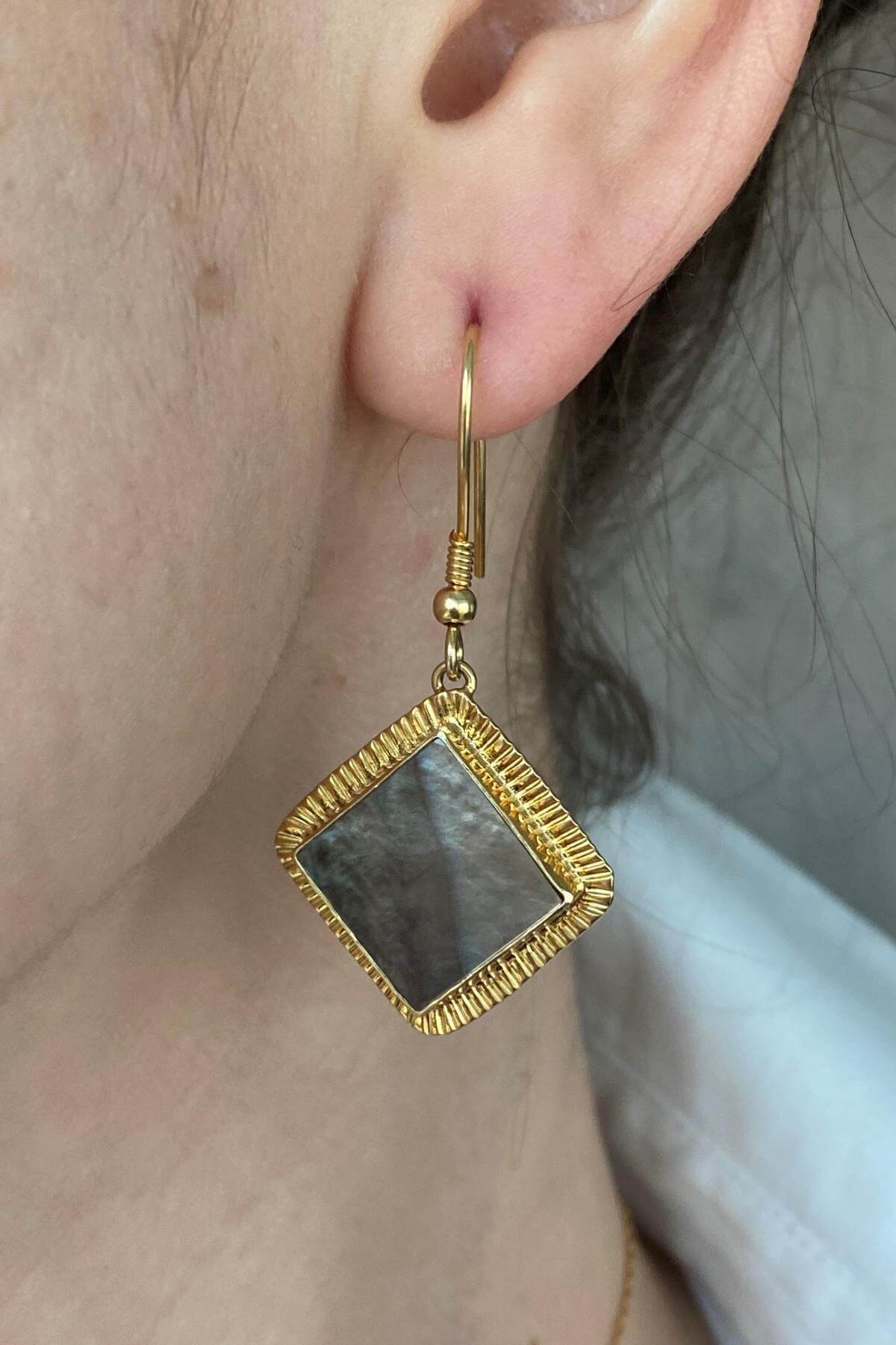 Vintage Sedef Multicolor Küpe | | Birinci1926