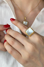 Vintage Sedef Kare Yüzük | | Birinci1926