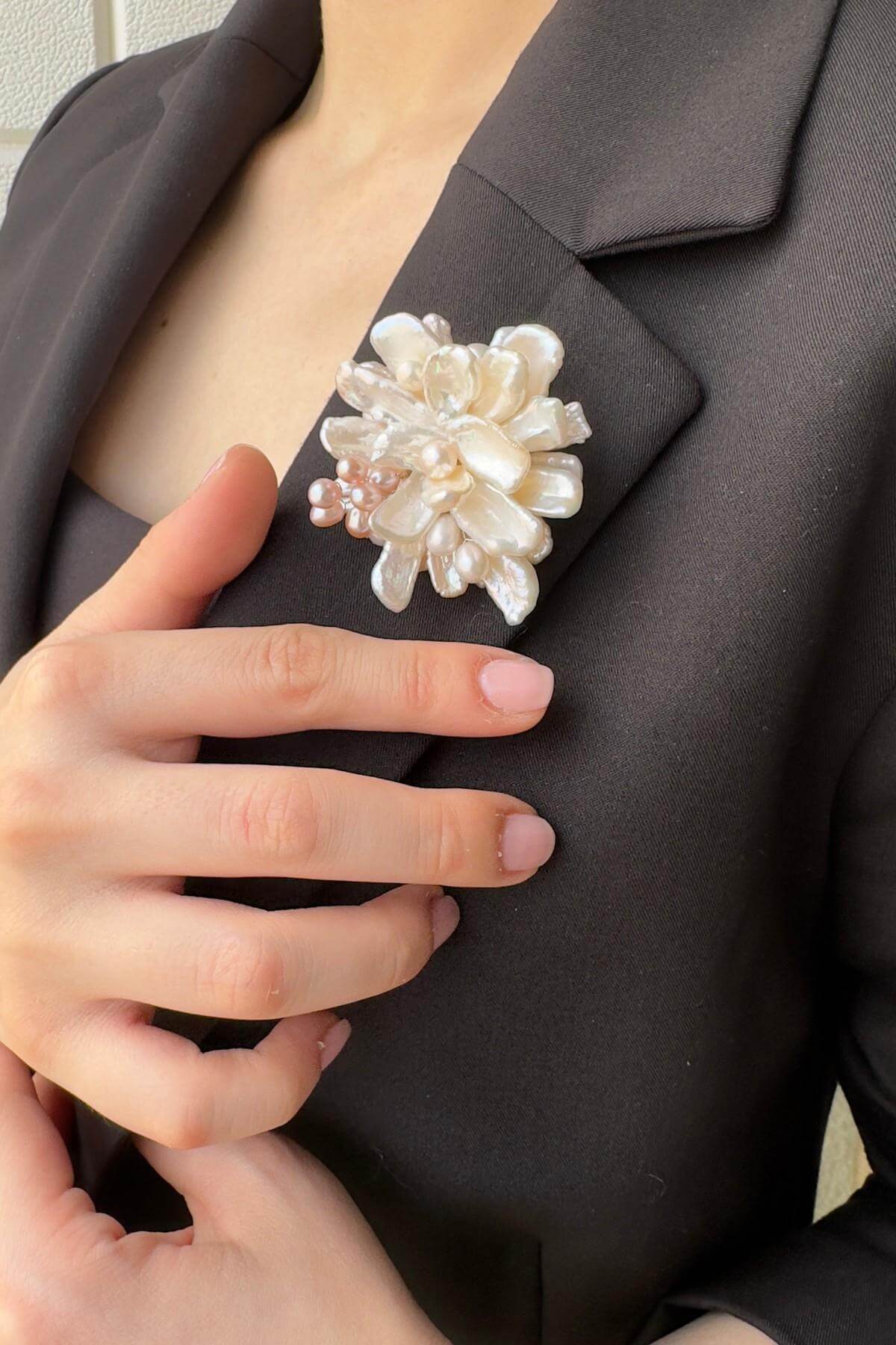 Salkımlı Barok Doğal İnci Broş | | Birinci1926