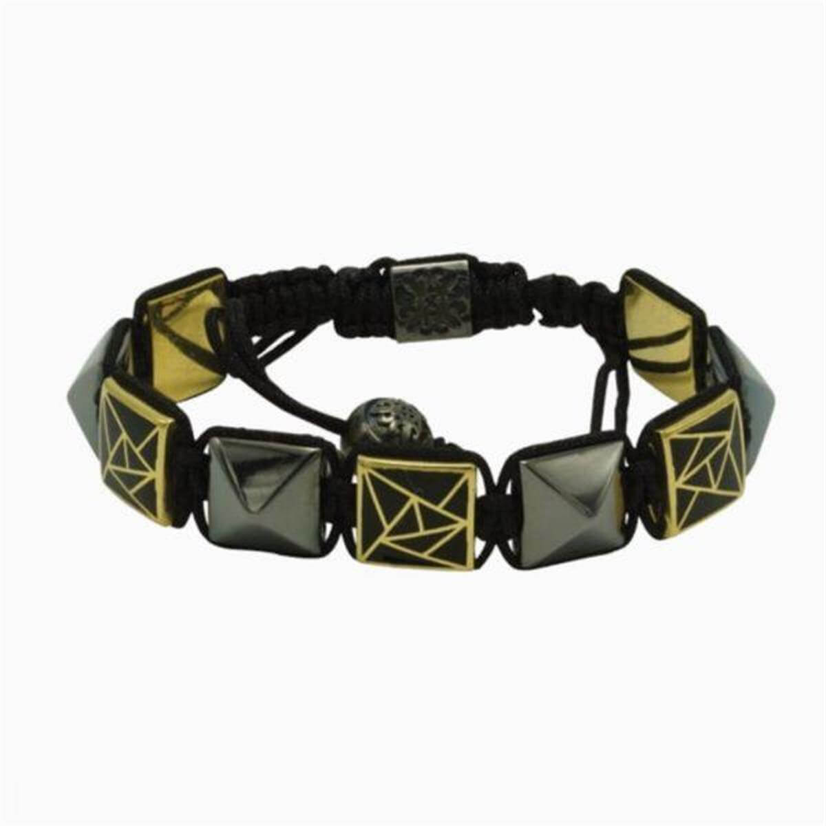 Siyah Gold Desenli Erkek Bileklik | | Birinci1926