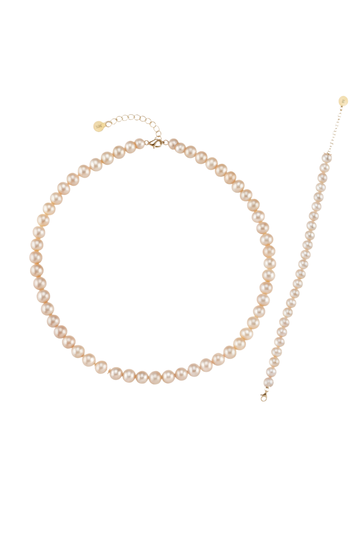 Pudra Pembe Doğal İnci Kolye Bileklik Set