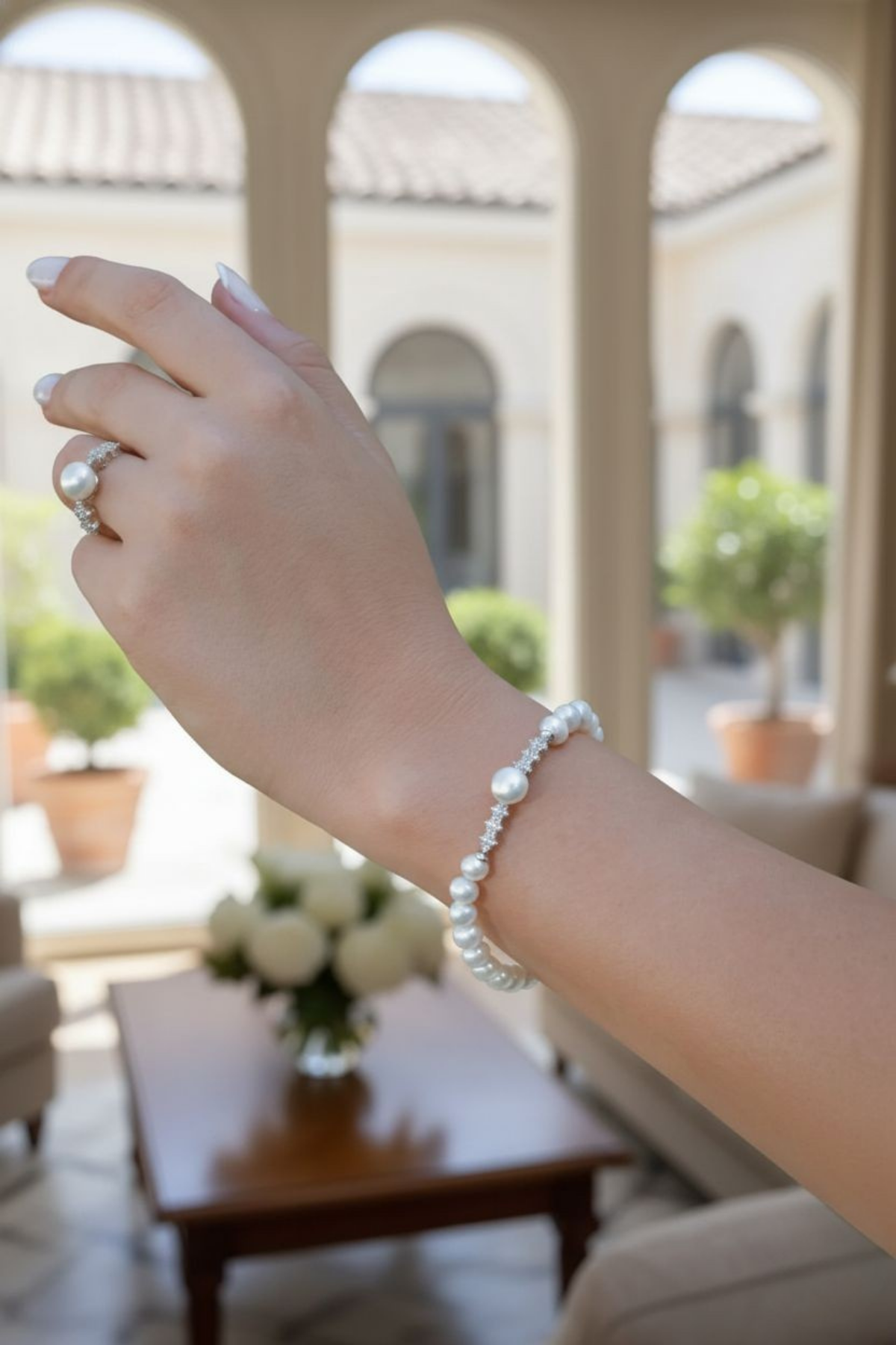 925 Ayar Gümüş Doğal İnci Set