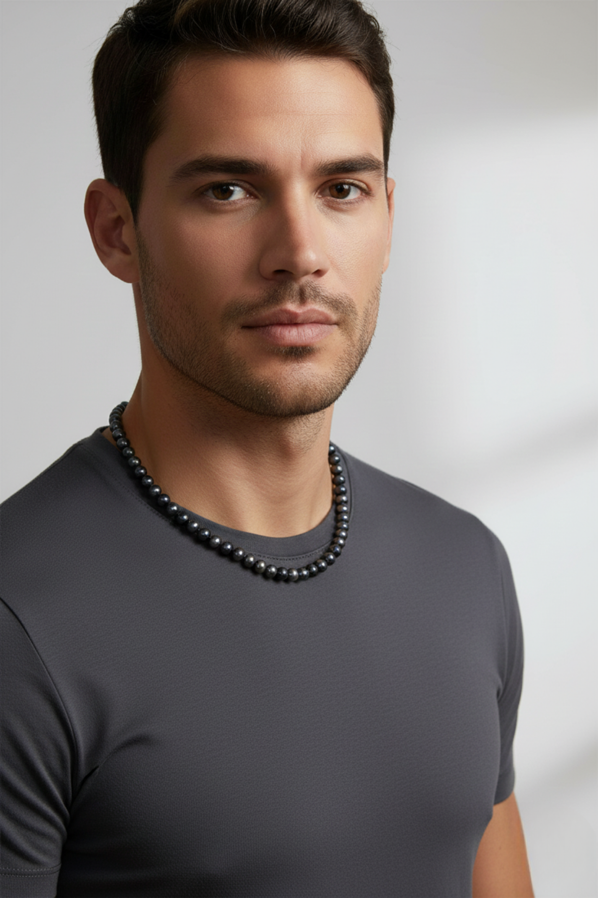 Erkek Siyah Doğal İnci Kolye