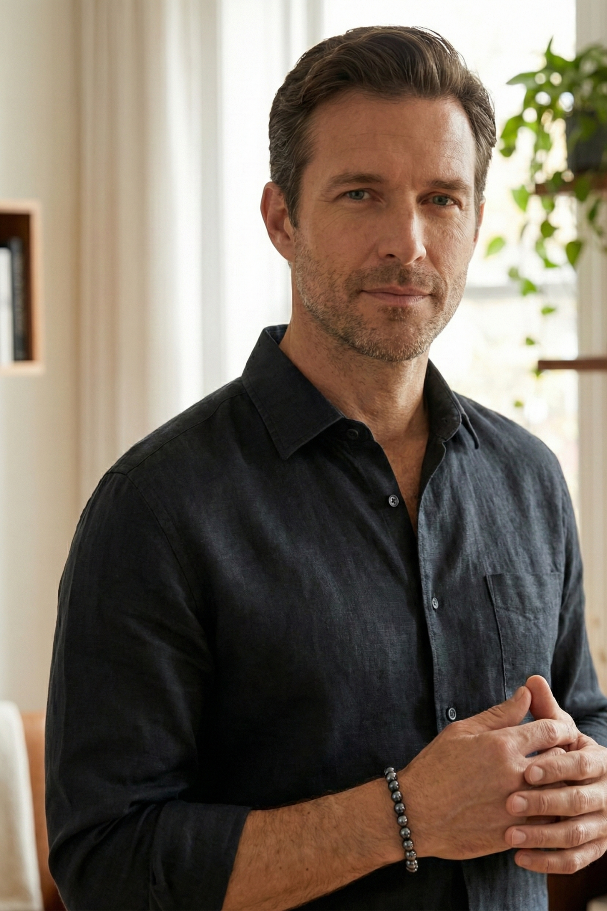 Siyah Doğal İnci Erkek Bileklik