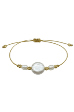 Ayarlanabilir doğal inci şans bilekliği, inci bileklik ile zarif ve şık görünüm.