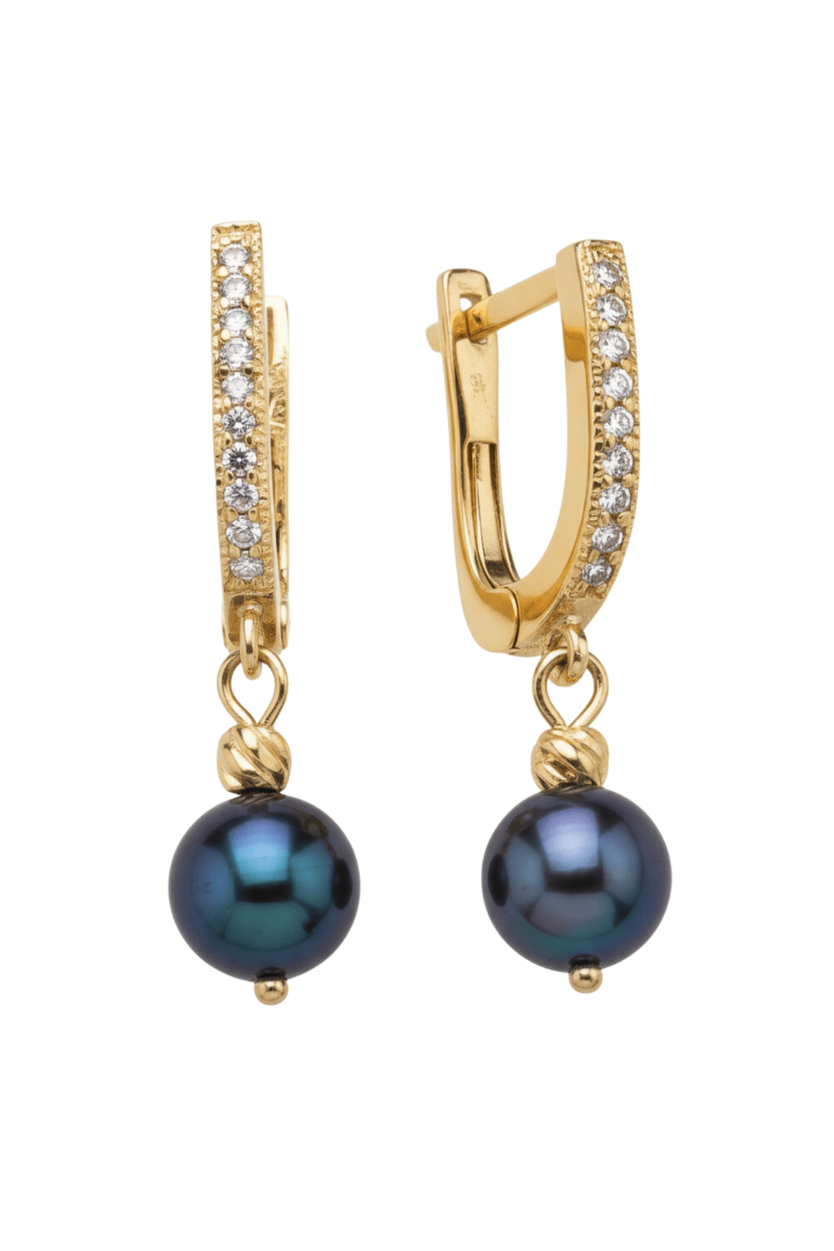 Zirkon Taşlı Doğal İnci Küpe