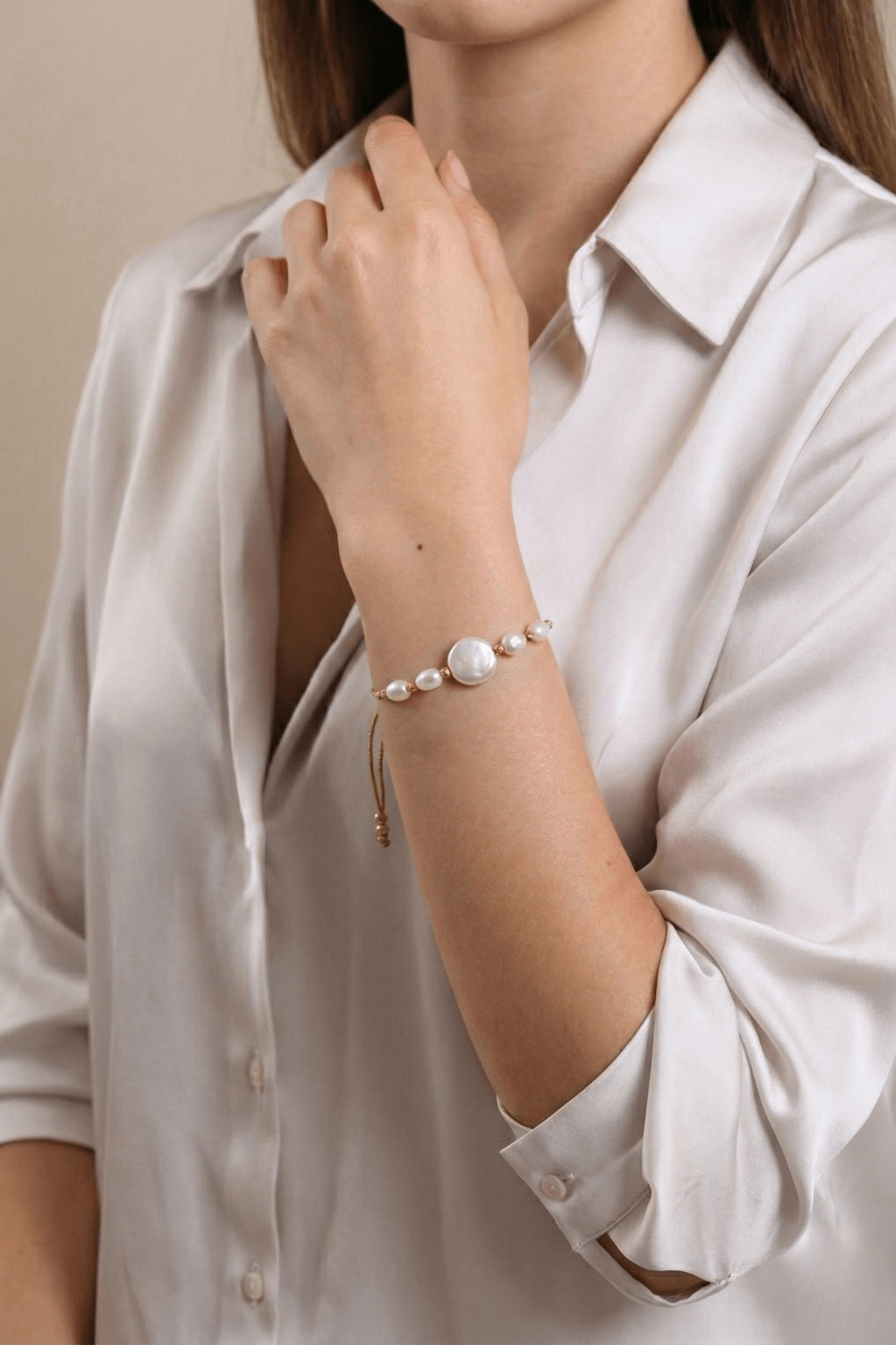 Dorikalı Doğal İncili Şans Bilekliği