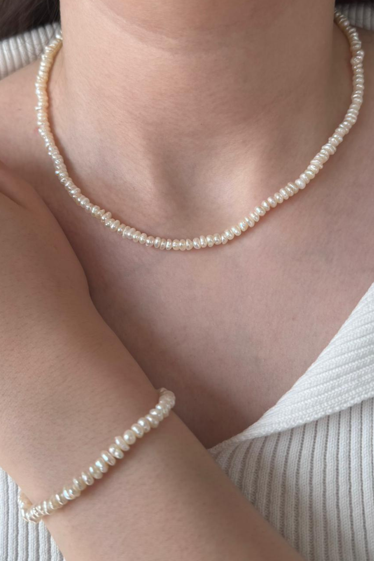 Buğday İnci Kolye Bileklik Set