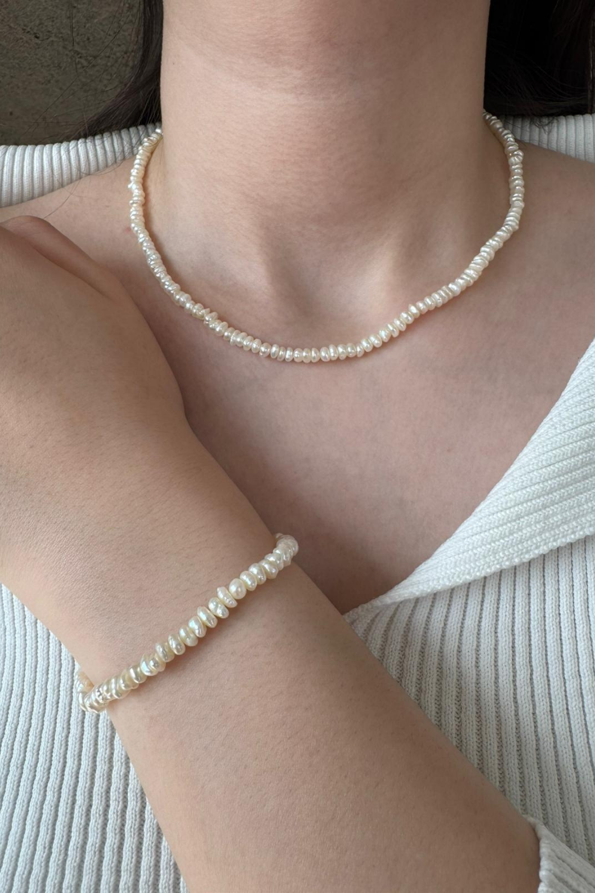 Buğday İnci Kolye Bileklik Set