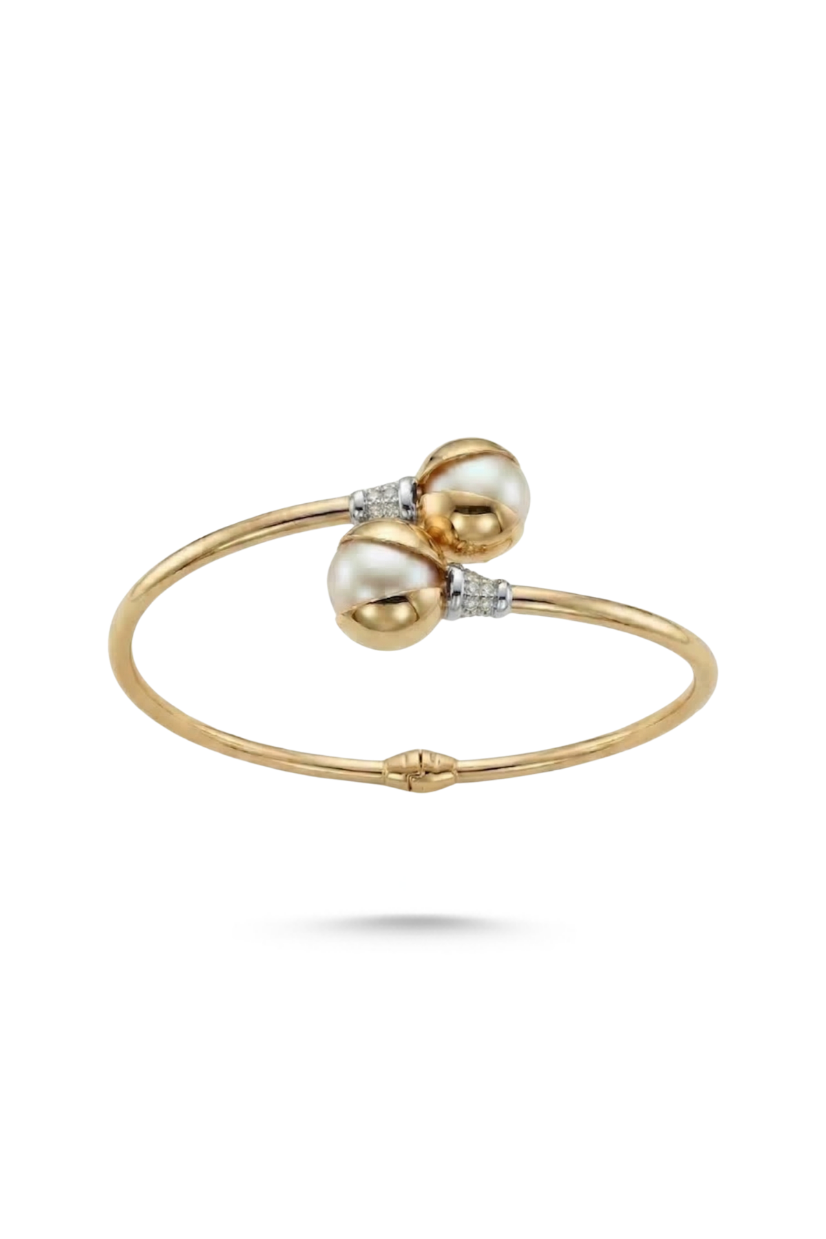 Altın Kelepçe Taşlı İnci Bilezik