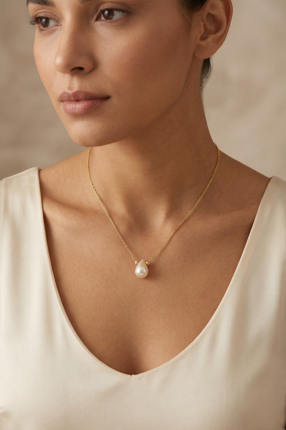 Dorikalı Damla İnci Kolye