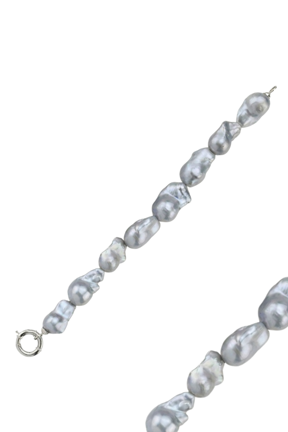 Gri Barok İnci Bileklik