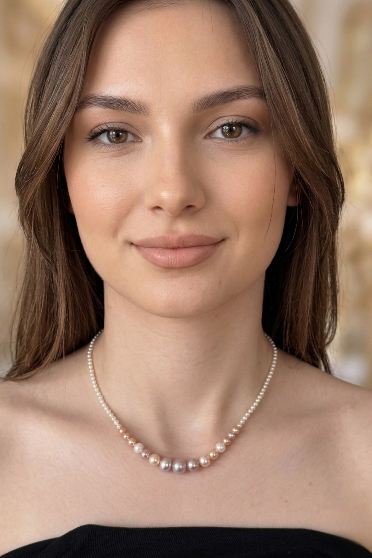 Multicolor Süzme Doğal İnci Kolye