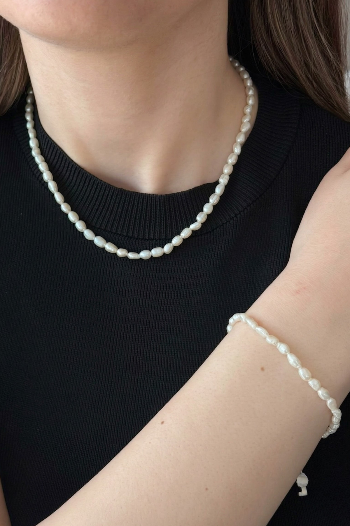 Barok İnci Sıralı Kolye Bileklik Set