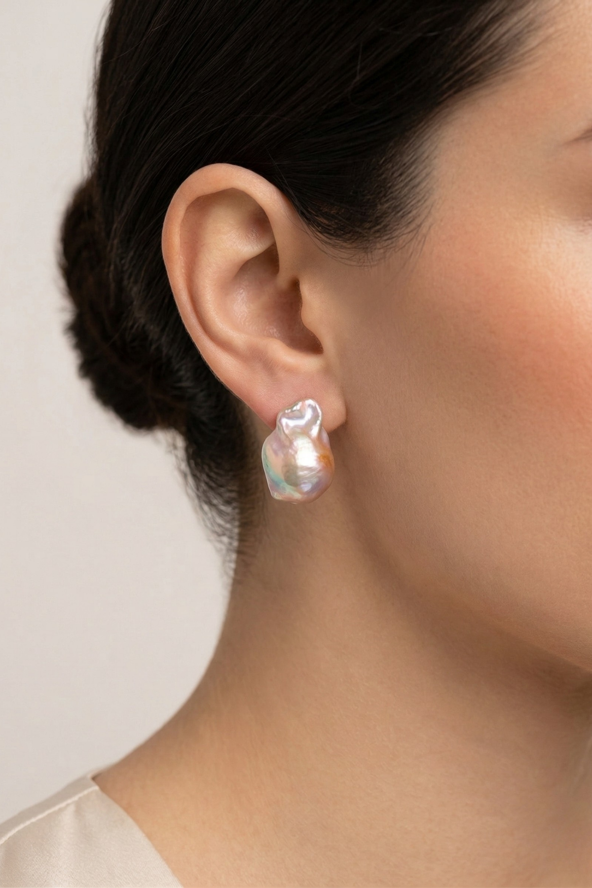 Multicolor Barok Doğal İnci Küpe