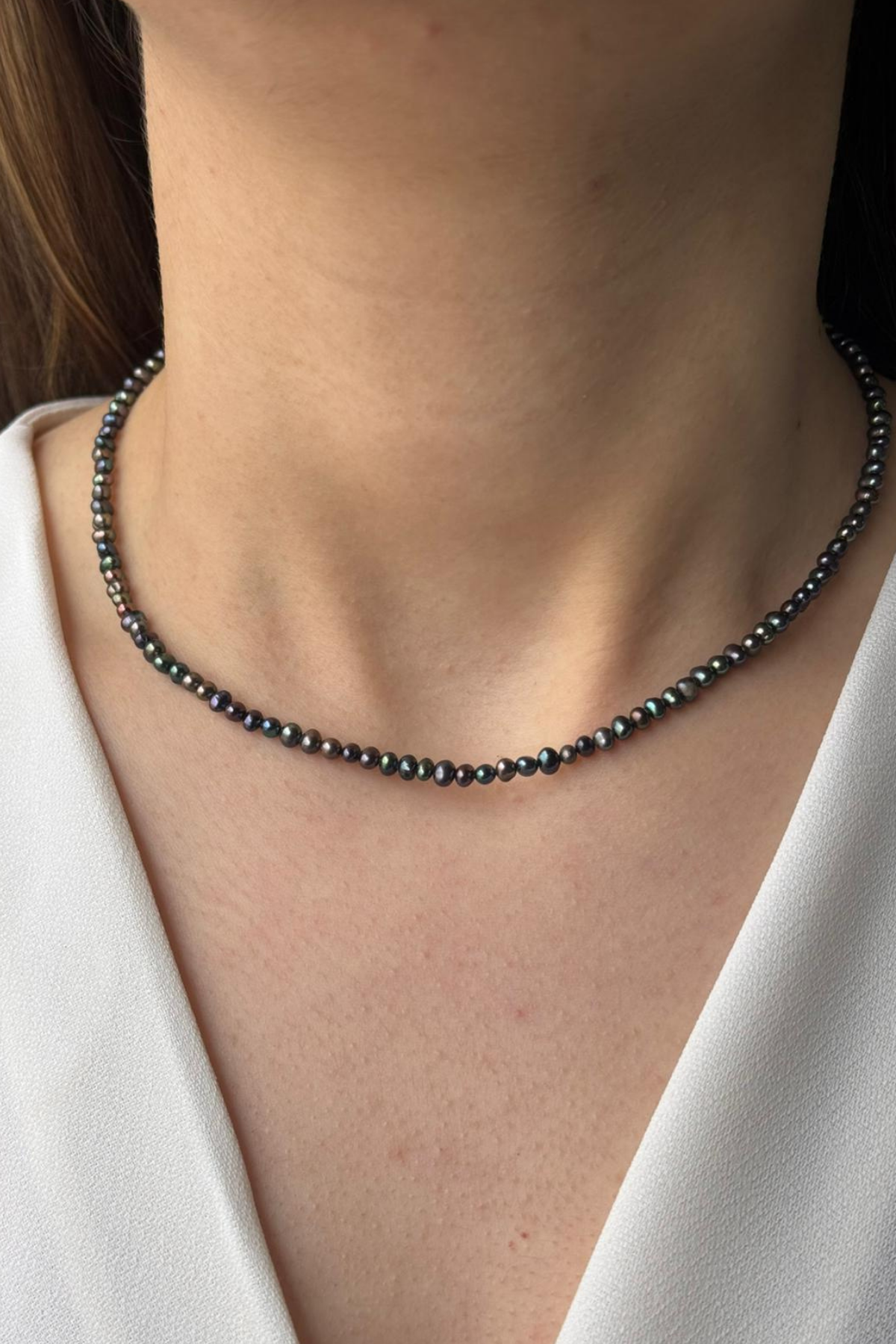 Siyah Doğal İnci Kolye