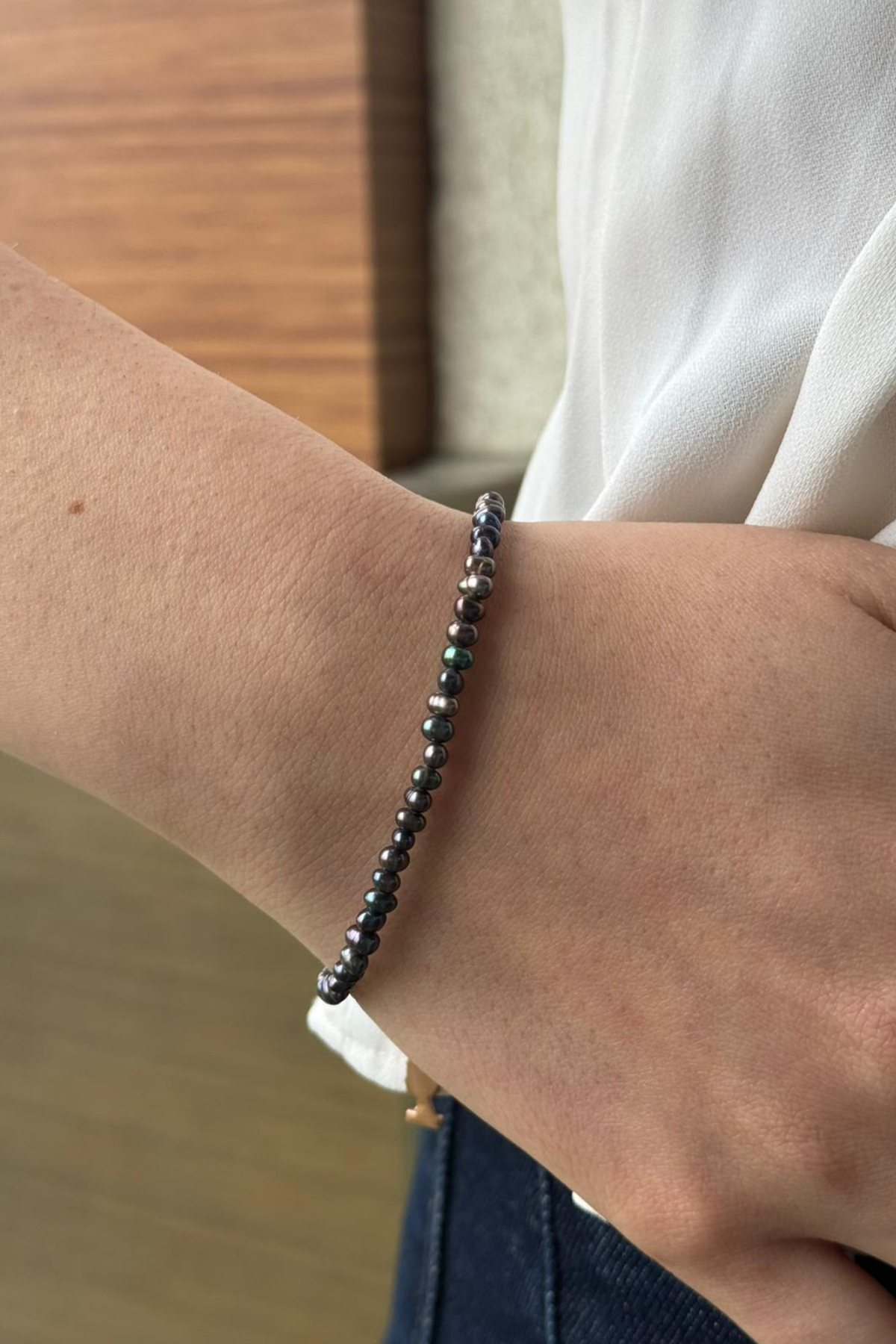 Siyah Doğal İnci Bileklik