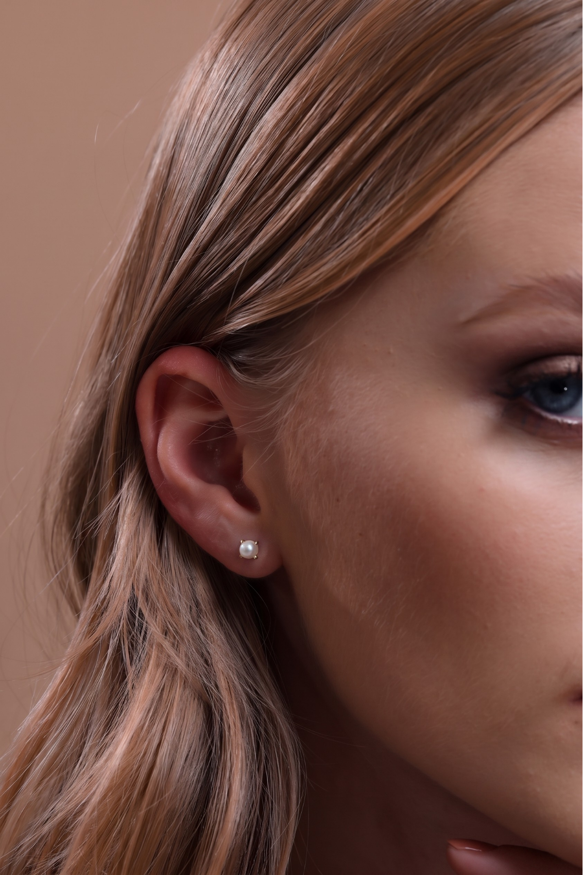 Tragus Doğal İnci Çift Taraflı Tek Piercing