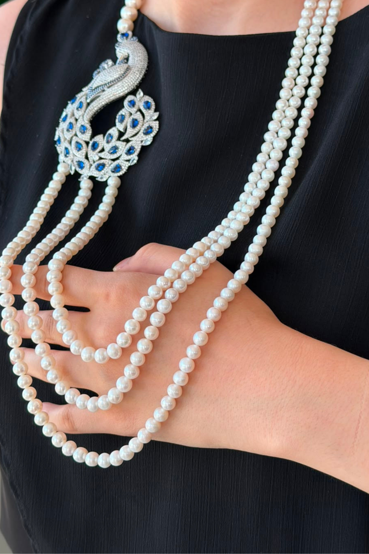 Zümrüdüanka Doğal İnci Kolye, elegant pearl necklace, doğal inci kolye, luxury jewelry style