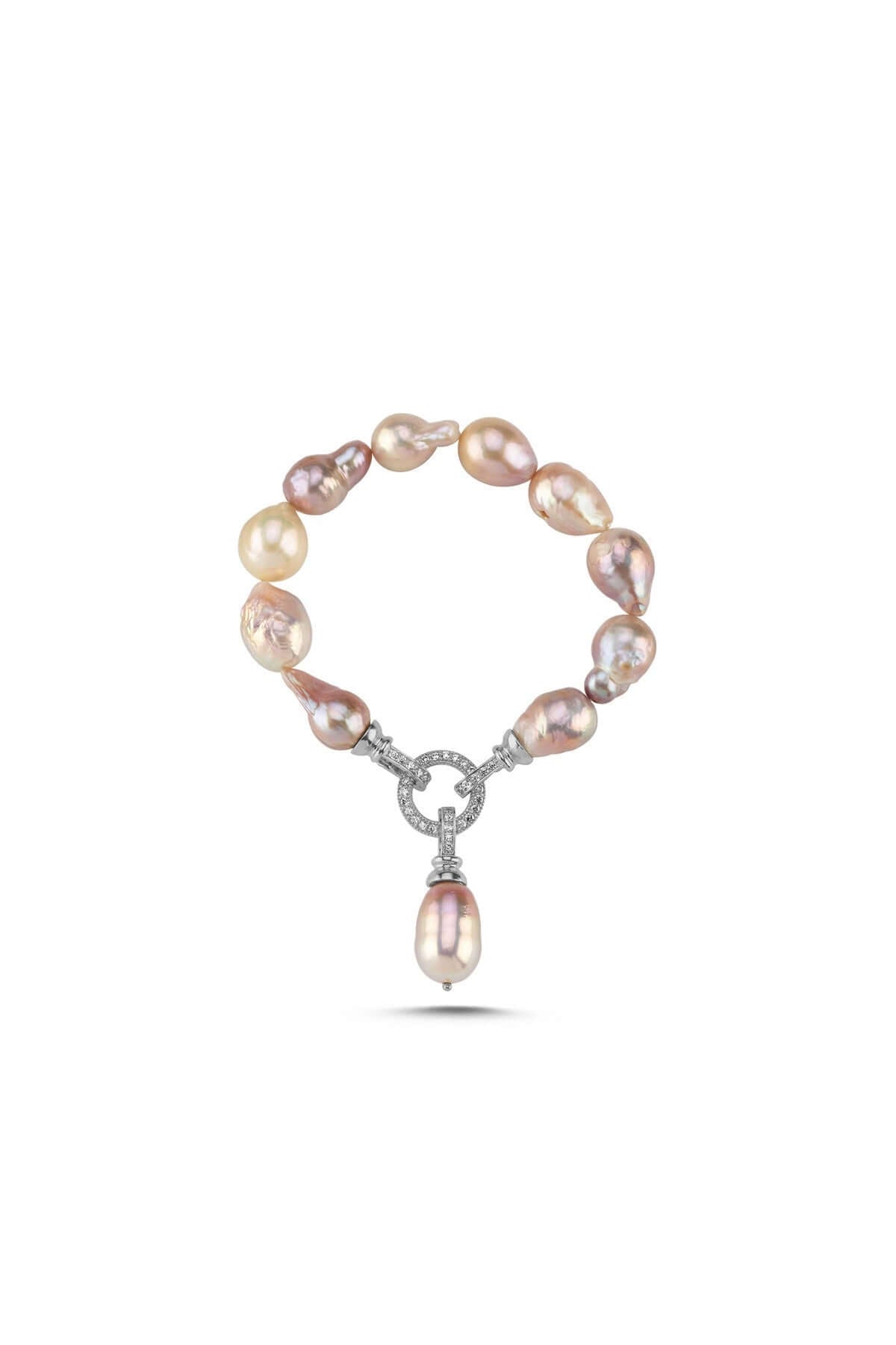 Halka Kilitli Multicolor Doğal Barok İnci Bileklik | | Birinci1926