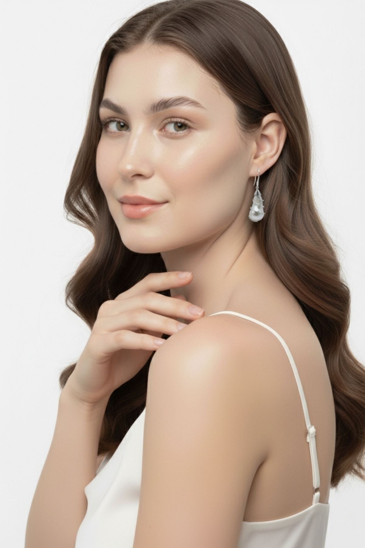 Spiral Tasarım Barok İnci Küpe