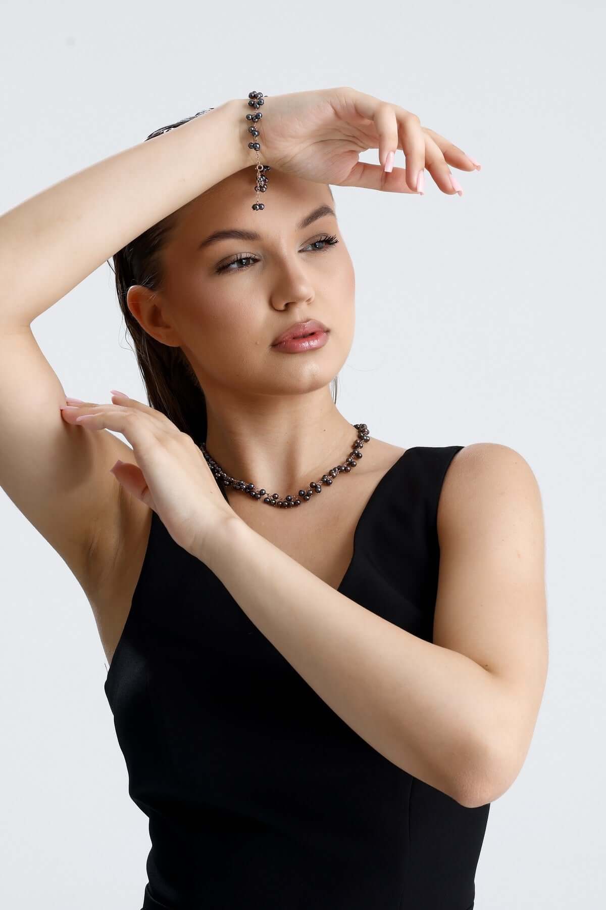 Sallantılı Doğal İnci Kolye Bileklik İkili Set | | Birinci1926