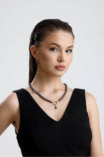 Halka Kilitli Siyah Doğal İnci Kolye | İnci Kolye | Birinci1926